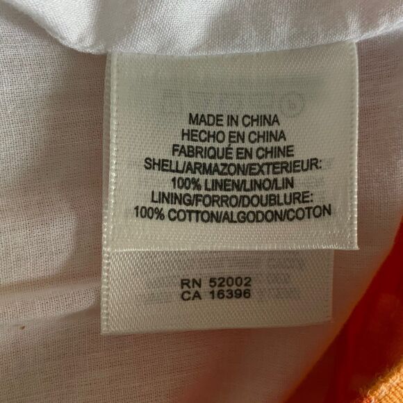 Liz Claiborne Pleated Bright Floral Skirt 100% Linen Pockets Cotton Lined Sz 10 - Picture 9 of 9